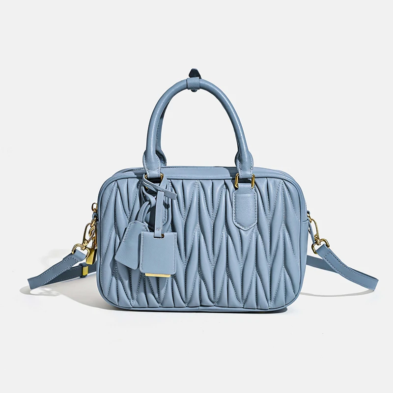 Luxe merkontwerp damestassen echt leer dameshandtassen mode gouden slot schoudertassen vrouw naaien vierkante crossbody tassen