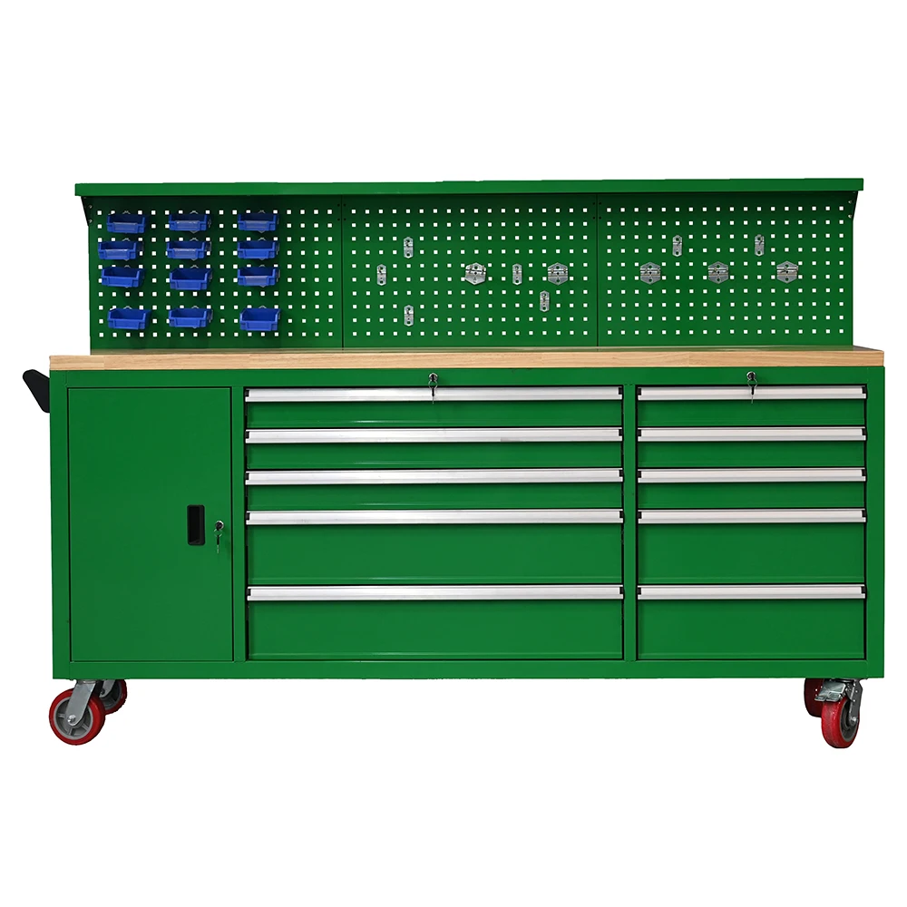 

OEM Heavy Duty Portable Metal Workbench with Pegboard and Multi-Drawers Waterproof Storage for Garage Workshop Use