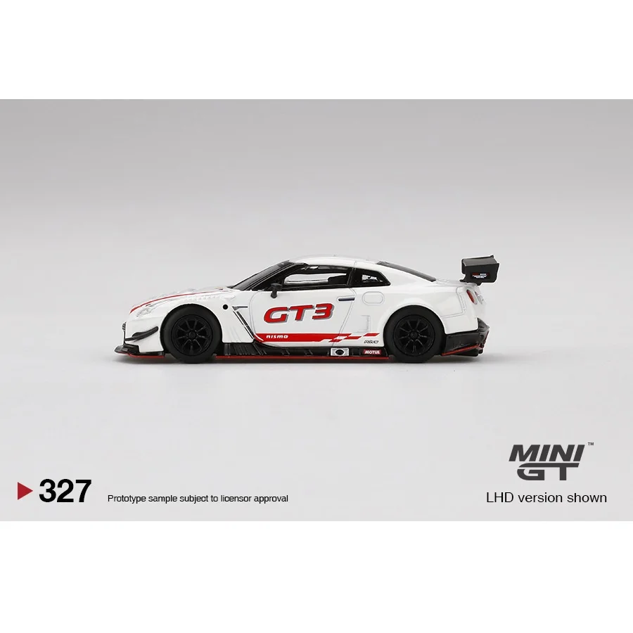 TSM Minigt 1/64 #327 NISSAN GT-R NISMO GT3 prezentacja 2018 edycja nam biała kolekcja aluminiowy Model samochodu prezentowa prezentowa