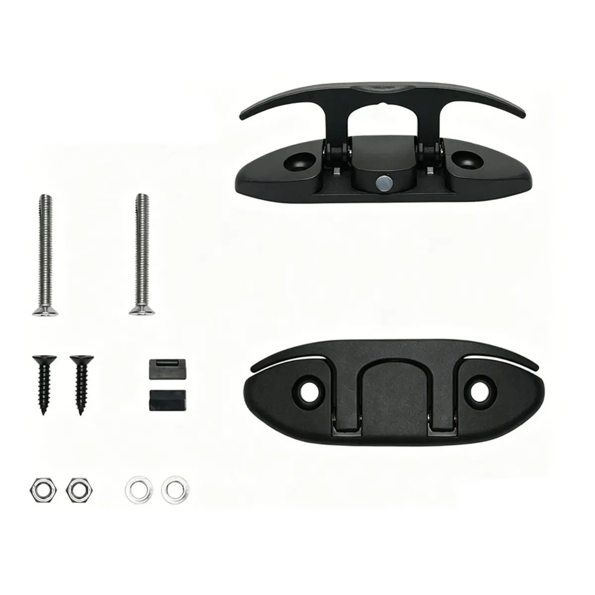 PROMOTION~ 4 Pack Boat Folding Cleat,Flip Up Dock Cleats Marine Fold Cleats with Back Plate and Fasteners