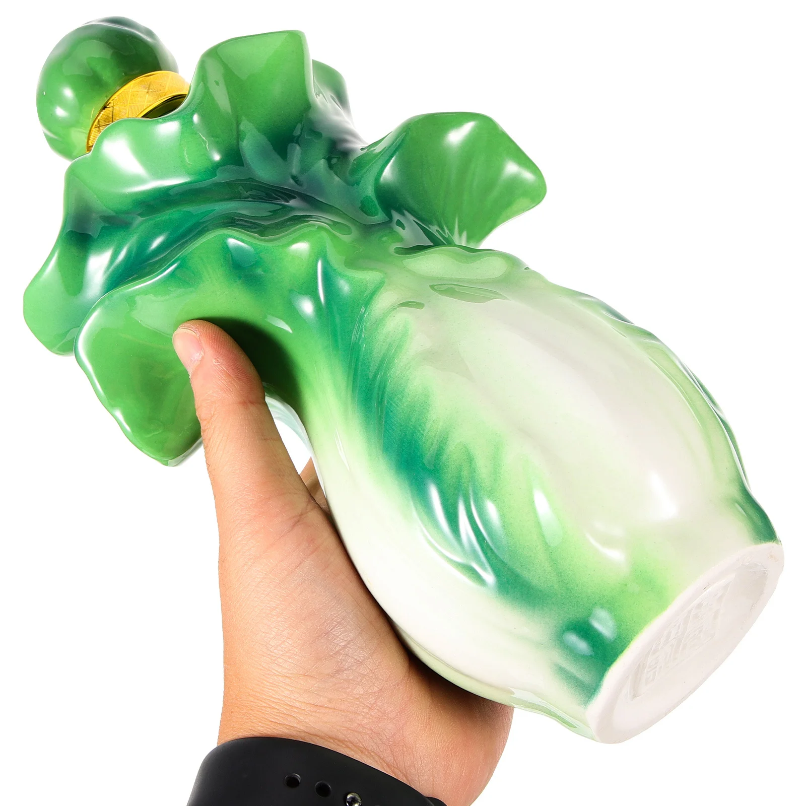 

Ceramic Liquor Container Chinese Cabbage Style Sealing Empty Bottle for Wine Storage Non Toxic Material Easy to Clean Home Use