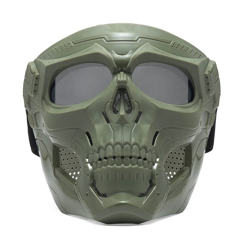 Skull Motorcycle Full Face Mask Windproof Protective Mask With Goggles Offroad Motorbike Cycling Airsoft Tactical Gear view 5