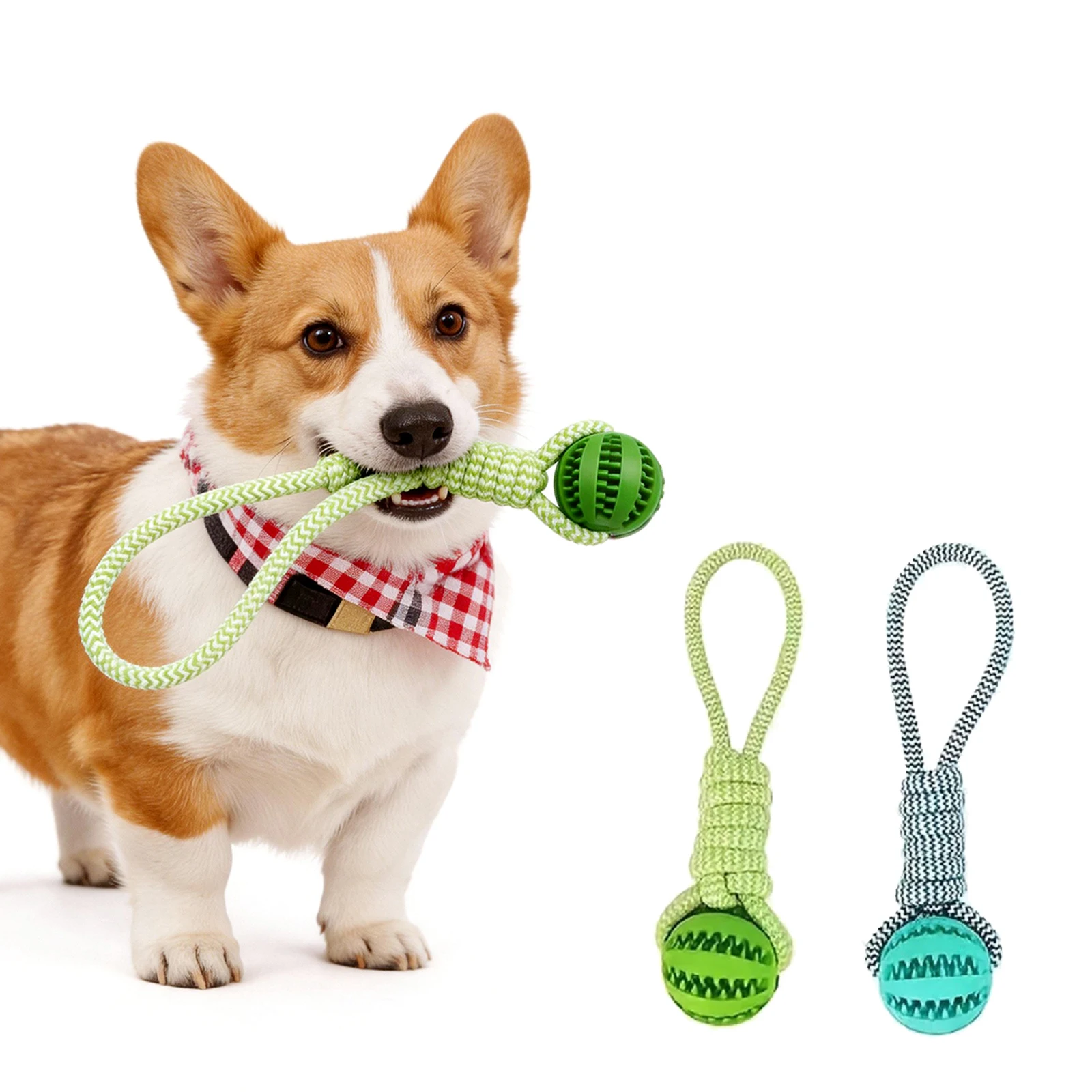 Interactive Cotton Rope Dog Chew Toy with Ball