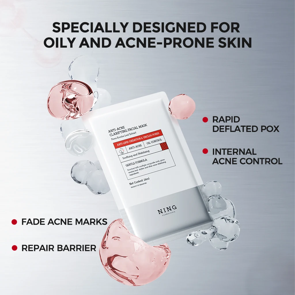 

NING DERMOLOGIE Anti-Acne Clarifying Facial Mask OIL CONTROL AND ACNE REMOVAL, STABILIZING AND BALANCING