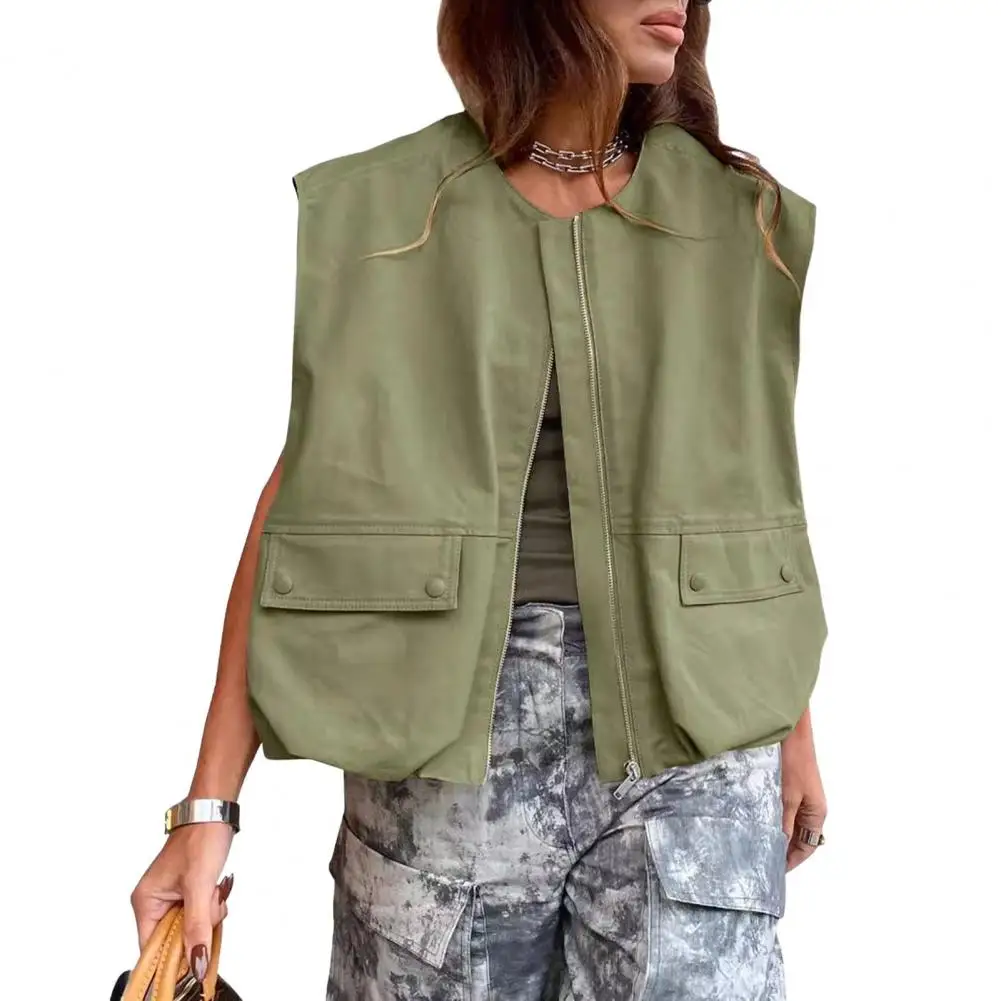 

Spring/Summer Vest Jacket Female Fashion Slim Liner Breathable Sleeveless Coat Solid Lightweight Casual Women's Waistcoat Tops