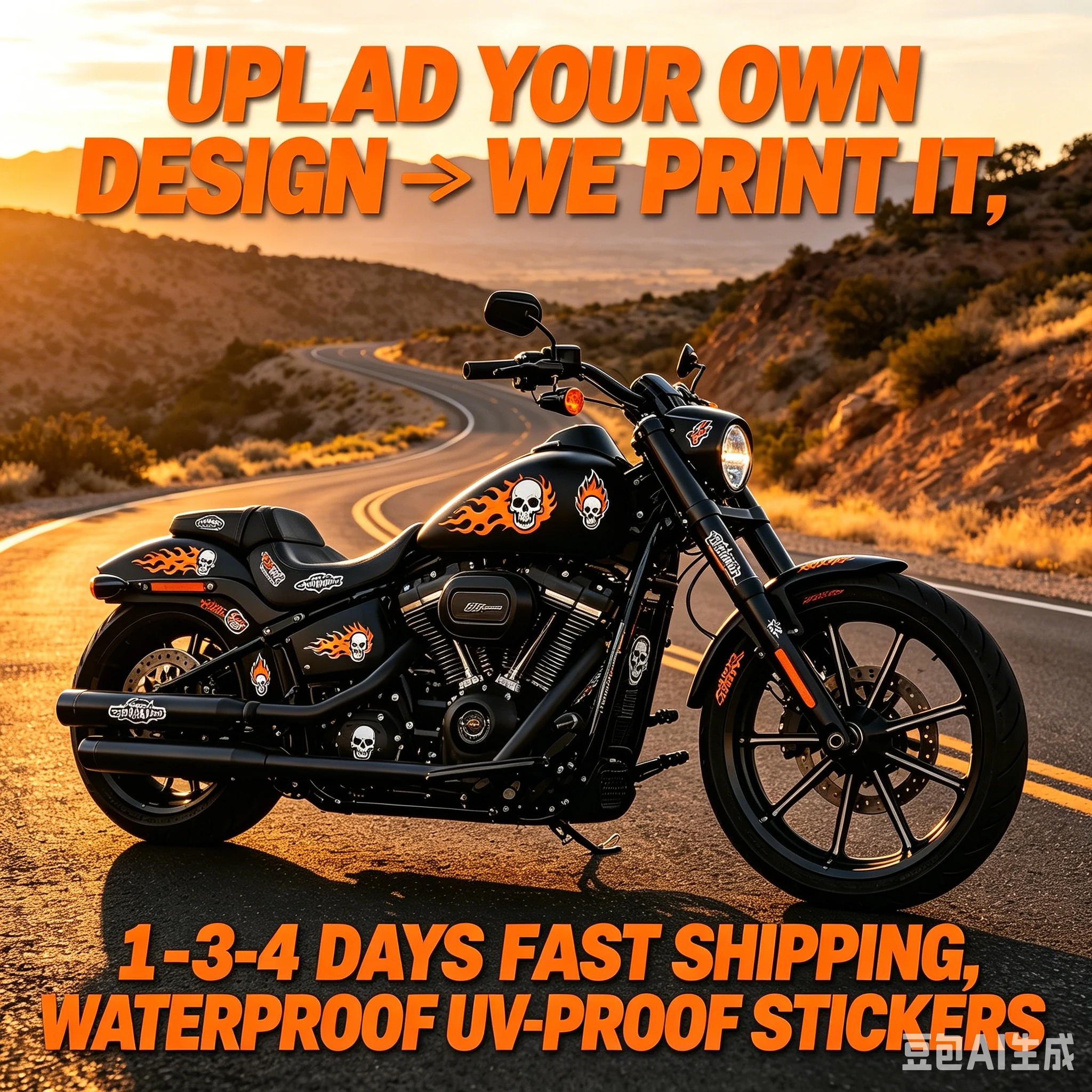 Personalisierte Motorrad-Gepäckaufkleber, individuelle Aufkleber für Seitenkoffer und Heckbox, wasserdicht, UV-beständig, 1-3 Tage Versandzeit.