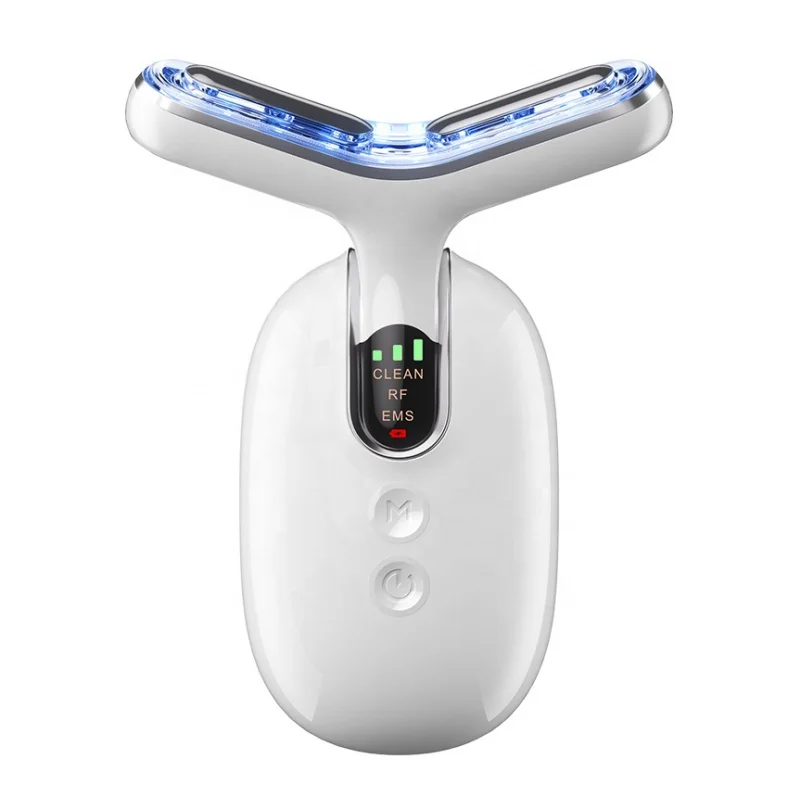 Electric skin rejuvenation and anti-wrinkle beauty device neck lifting anti wrinkle led light photon microcurrent massager