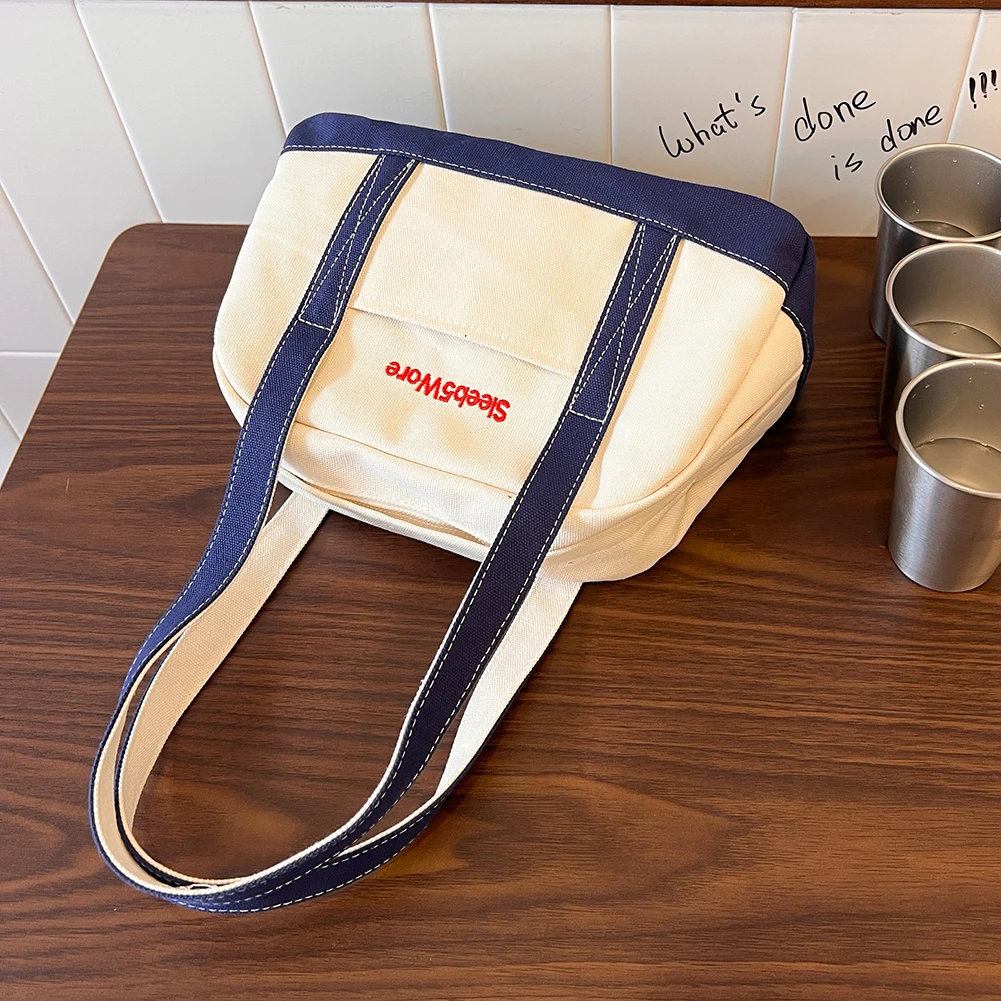 المرأة حقيبة يد ريترو سعة كبيرة تحت الإبط حقيبة قماش خمر الإبط حقيبة اللون الصدام بسيط الإناث الفتيات حقيبة يد #2