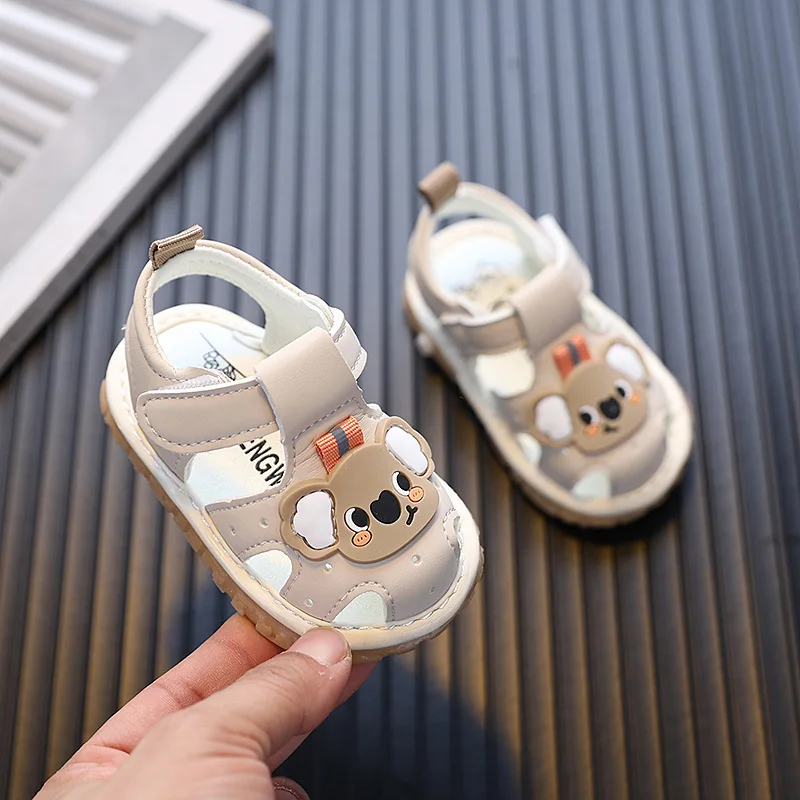 children whistle shoes infant sandal Summer toddler sandals baby boy girl cartoon soft sole toe anti-collision sandals 0-2 years