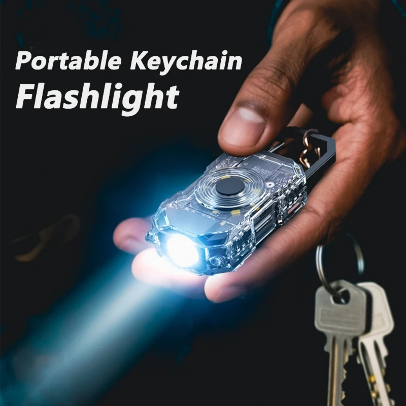 LED Flashlights Powerful Working Light with Keychain Practical Plastic Construction for Outdoor Hiking Car Travel high quality