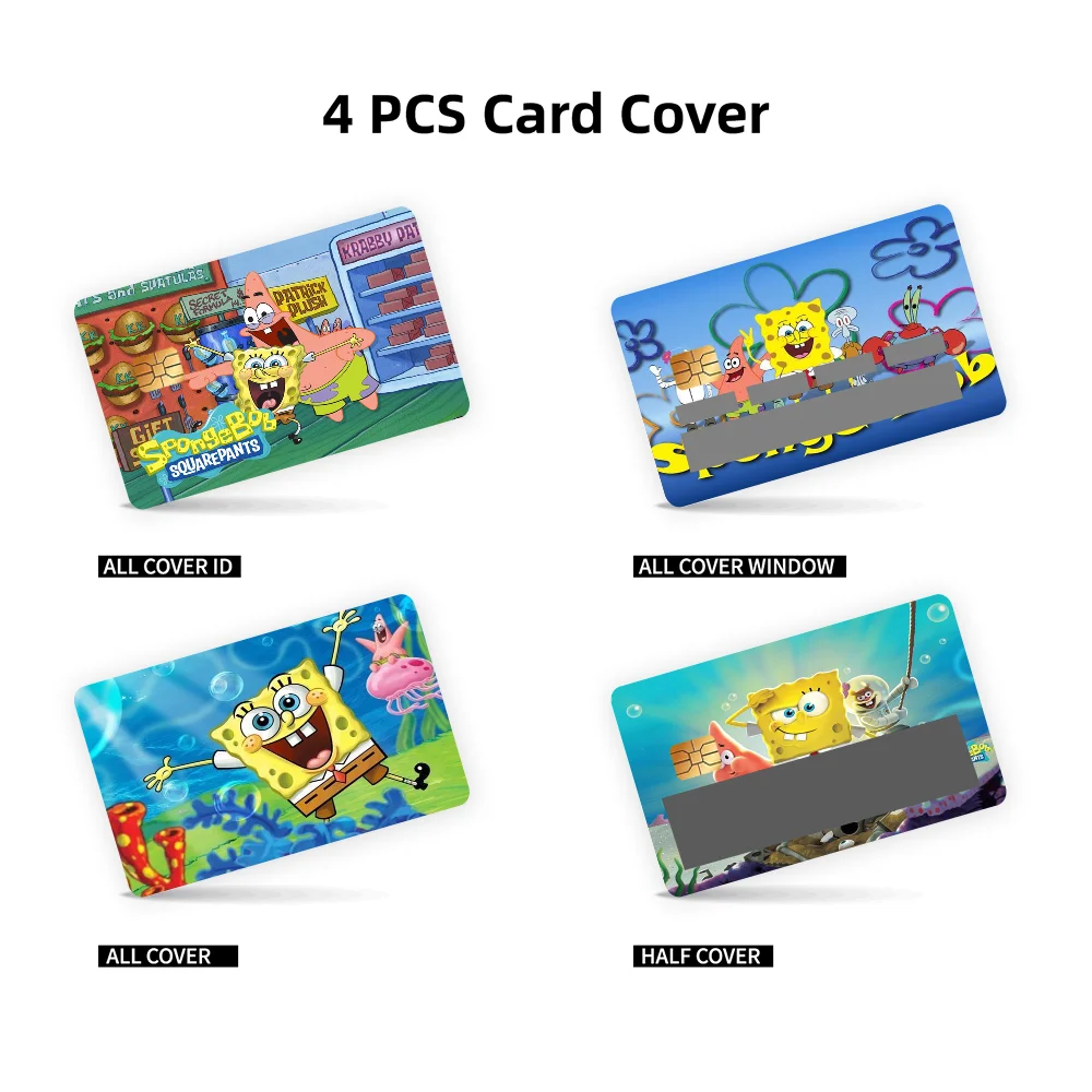 Anime Cartoon S-SpongeBob Patrick Star Drivers License Credit Stickers Credit Card Stickers DIY Card Protector Stickers Waterpro