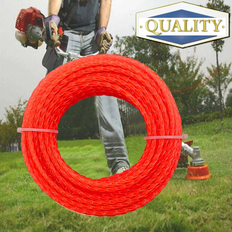 Imagem -03 - Lusqi-nylon Grass Trimmer Linha Corda Espiral Cortador de Escova Cortador de Grama Acessório Principal 5m 10m 15m x 2.4 mm 2.7 mm mm 3.5 mm mm