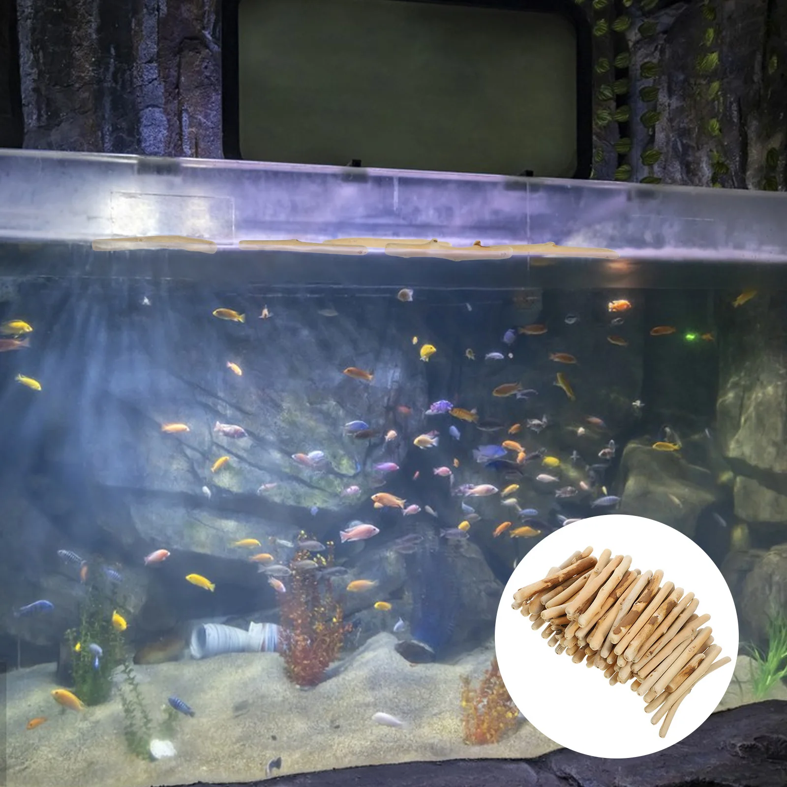 

1Set Driftwood Decoration Natural Real Wood Aquarium Ornament Fish Tank Shrimp Habitat PH Lowering Moss Anchoring Biofilm