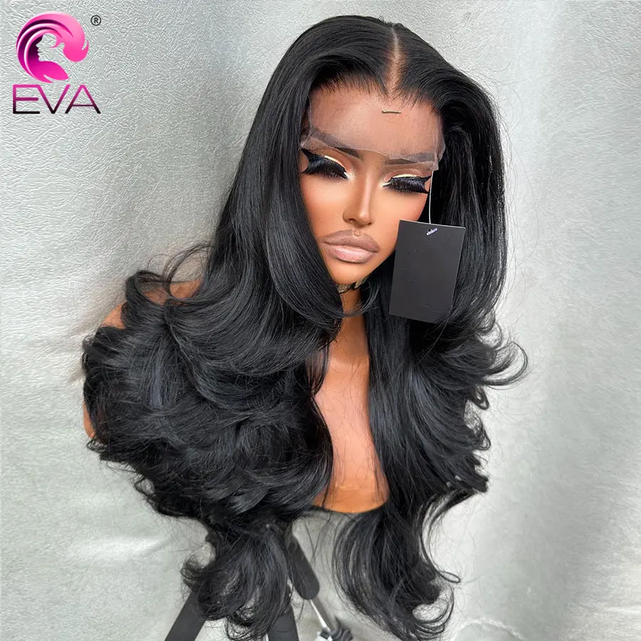 Eva rambut tubuh gelombang 6x6 HD renda penutupan Wig tak terlihat HD renda mencair kulit Wig tanpa lem siap untuk pergi Wig 5x5 HD renda penutupan Wig