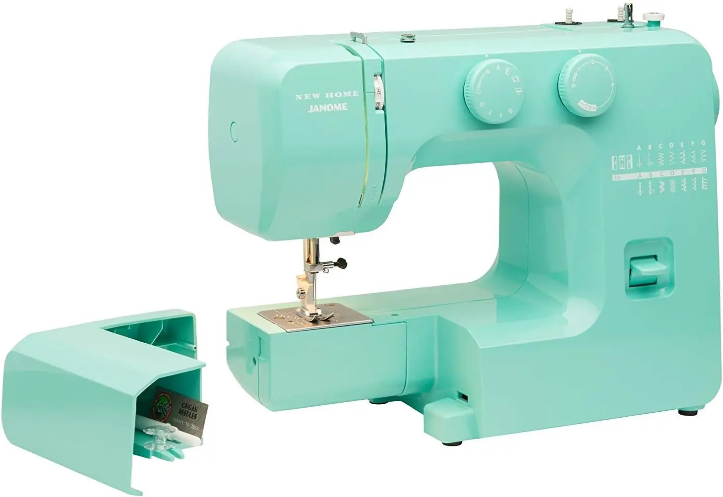 Janome Arctic Crystal Easy-To-Use Sewing Machine With Interior Metal Frame, Bobbin Diagram, Tutorial Videos, Made With