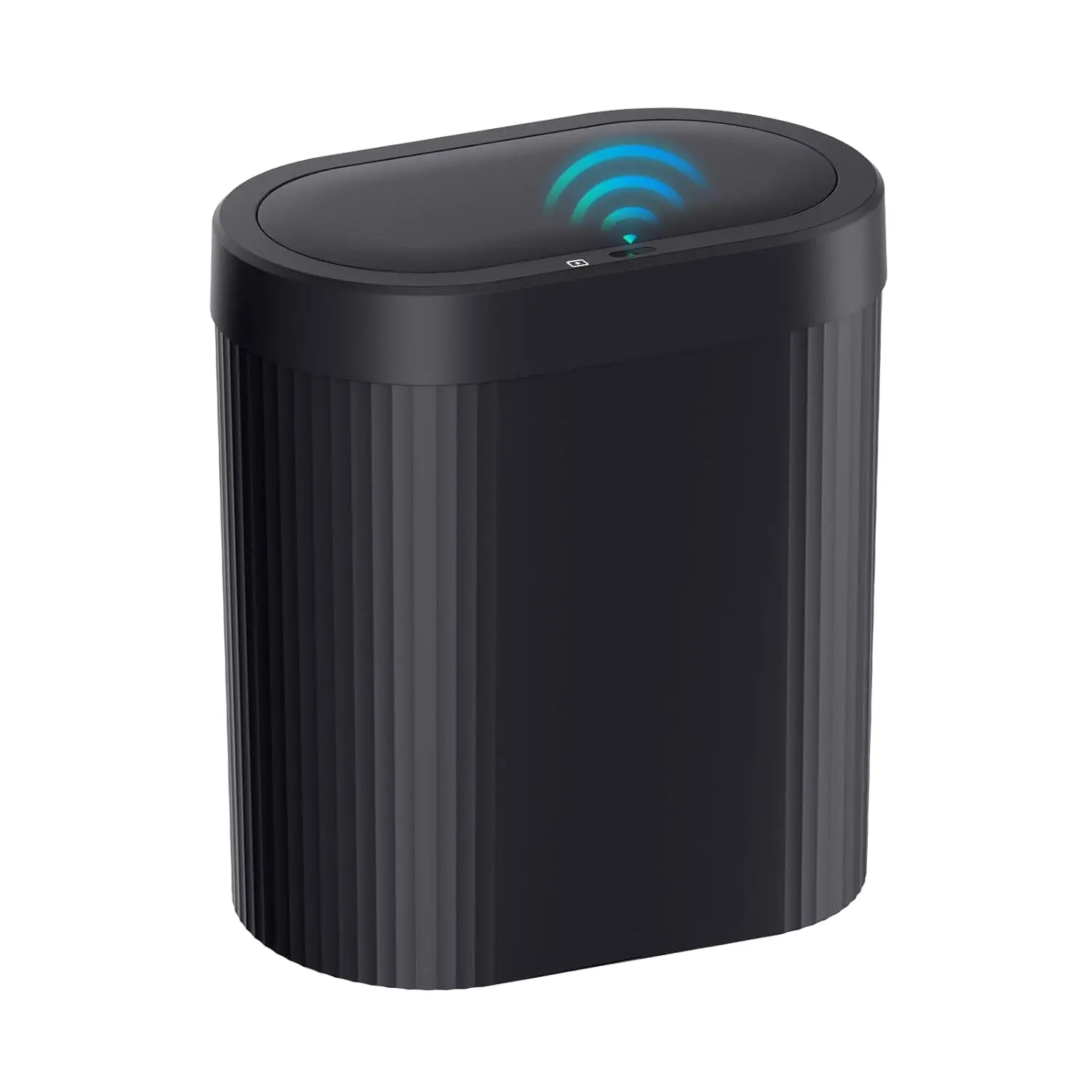 

5-галлонный мусорный бак для ванной комнаты с крышкой, автоматический мусорный бак с датчиком движения, черный, безконтактный, тонкий, водонепроницаемый контейнер для мусора.