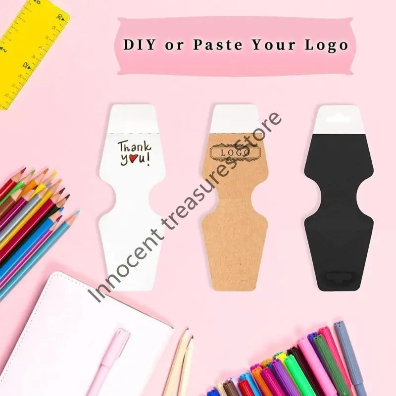 

3XUA 100 шт., бирки-держатели для ожерелья для продажи ювелирных изделий, самоклеющиеся ценники