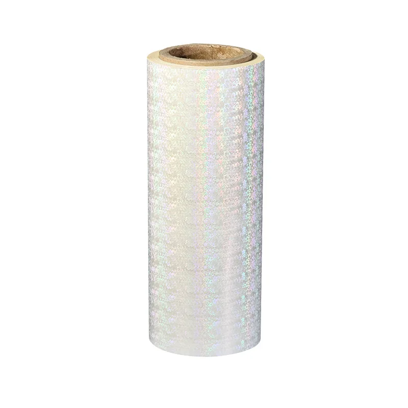 

Manufacturers supply laser hot mounting plum blossom medium pre-coated film plastic sealing over plastic shrink film