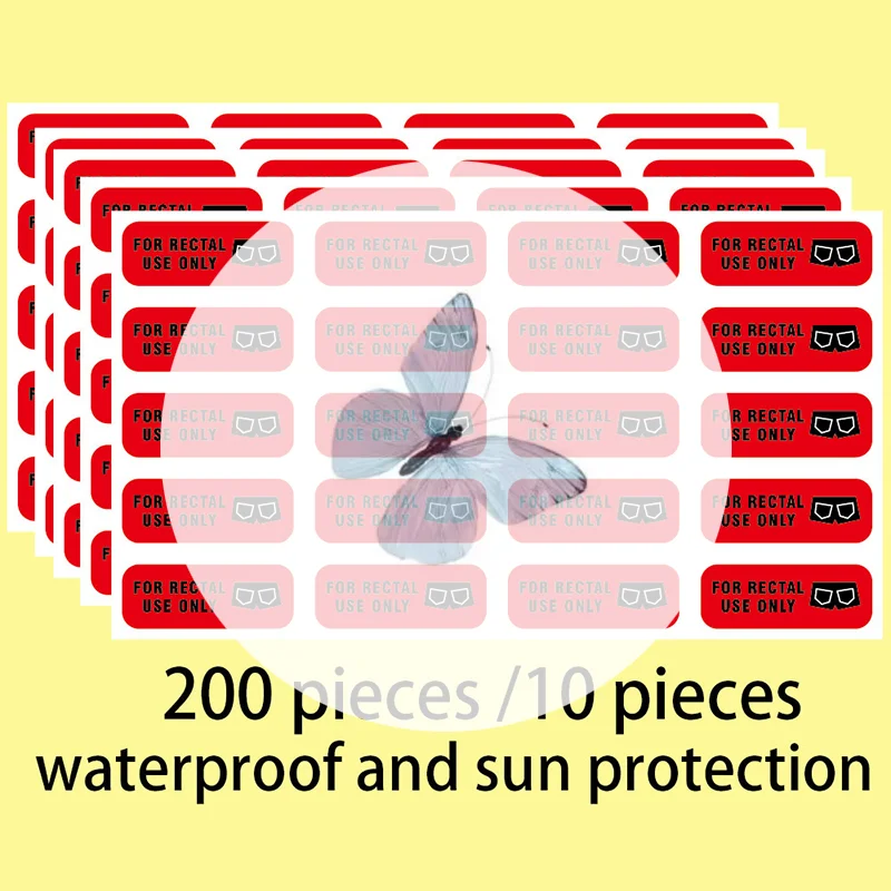 200 упаковок водонепроницаемых наклеек только для ректального использования, красные с жирными черными надписями, клейкие бумажные этикетки 200 упаковок водонепроницаемых наклеек только для ректального использования, красные с жирными черными надписями, клейкие бумажные этикетки