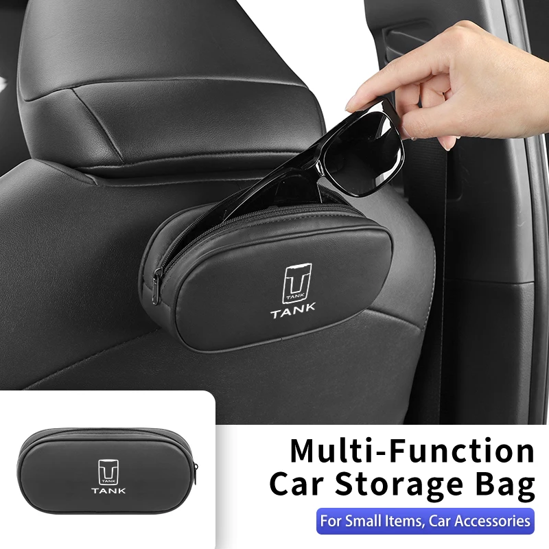 

Car Door Leather Bag Velcro-fastened Sunglasses Storage Box Accessories For Great Wall GWM Tank 300 City 300 Border 400 500