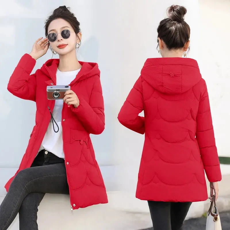 Down Cotton-padded Jacket Women\'s Wear 2025 Winter New Female Long Coat Hooded Slim Jacket Padded Warm Warm Cotton Padded Coat