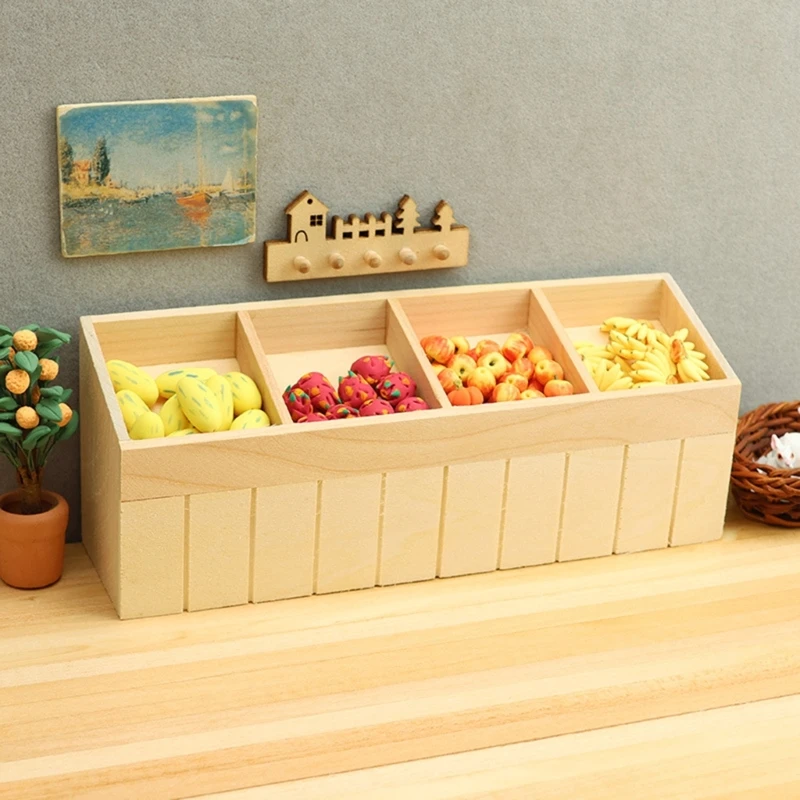 Miniature Unpainted Grocery Display Rack 1/12 บ้านตุ๊กตาอุปกรณ์เสริมสำหรับ Creative Play การปรับแต่งหัตถกรรมชุดโครงการ 15UB
