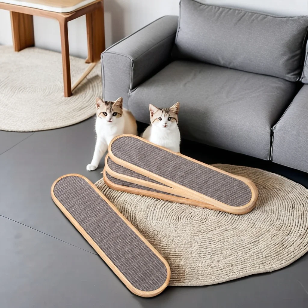 

# Деревянная когтеточка для кошек с сизалем и конопляным материалом для лазания и кошачьего дерева, хорошее качество изготовления