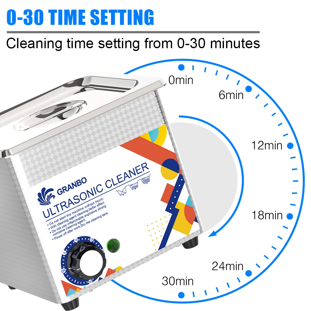 Granbosonic 40KHz ความถี่ 60W 2L Ultrasonic Cleaner สําหรับแว่นตาเครื่องประดับทันตกรรม 3D รุ่นหัวฉีดขนาดเล็ก