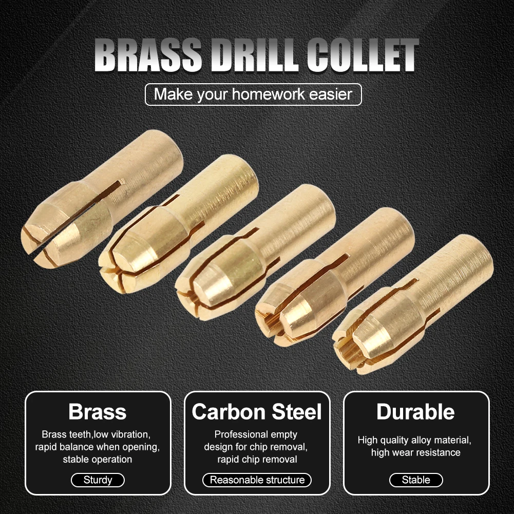 7 / Set Of 2.35/3.17mm Brass Dremel Chuck Micro Bit Chuck Metal Bit Chuck Adapter Motor Shaft Bit Bit Bit Tool