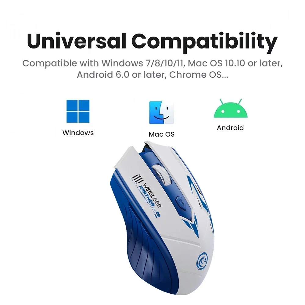 KEBIDUMEI 2.4G Bluetooth 5.4 Wireless Mouse 6 Keys Silent Rechargeable Mouse Ergonomic Gaming Mice For Computer Laptop Macbook view 6