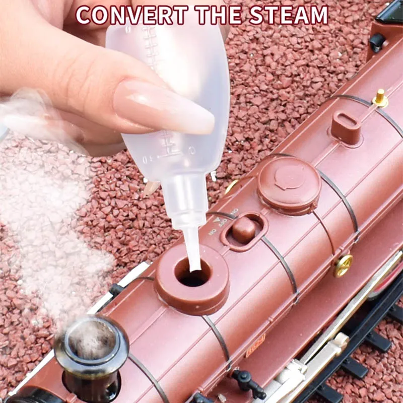 Steam Spray Mist Train Electric Simulation Retro Alloy Children\'s Rail Car Sliding Electric Train Model Toy