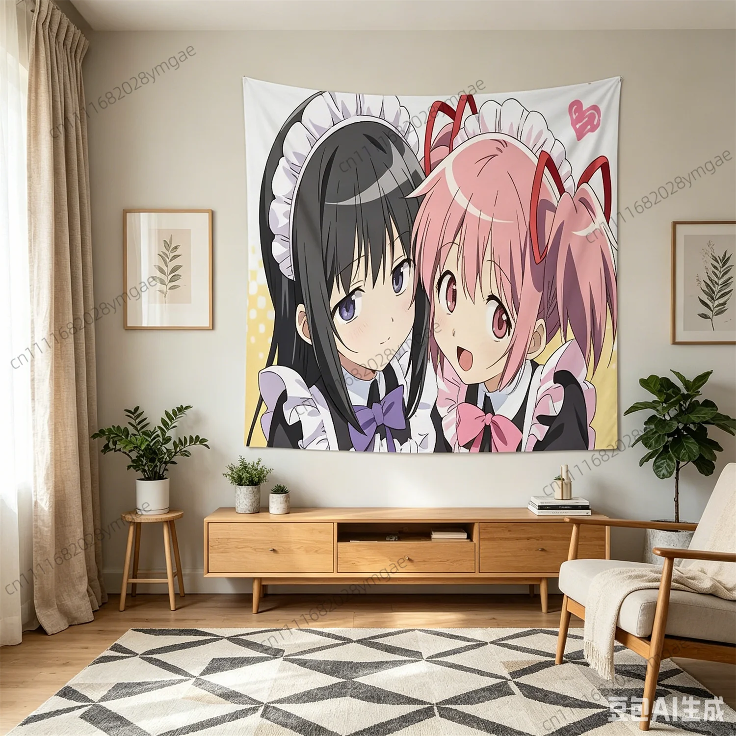 Sweet Tapestry Anime Madoka Magica Wall Tapestries Star Izumi Konata Flag Aesthetic Bedroom Dorm Backdrop Cloth Manga Fans Decor