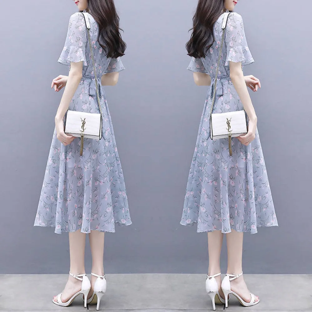 

Elegant 2024 New Summer Chiffon Maxi Dress Fairy Sleeveless Boho Wrap Waist Flowy Elegant French Goddess Style