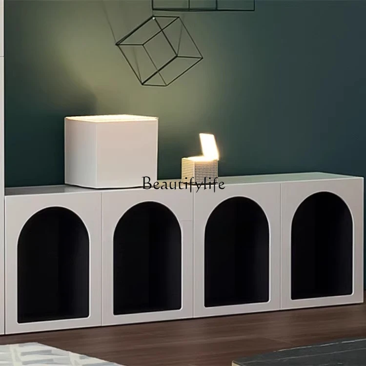 

Creative TV Cabinet Simple Modern Light Luxury Arched TV Side Cabinet