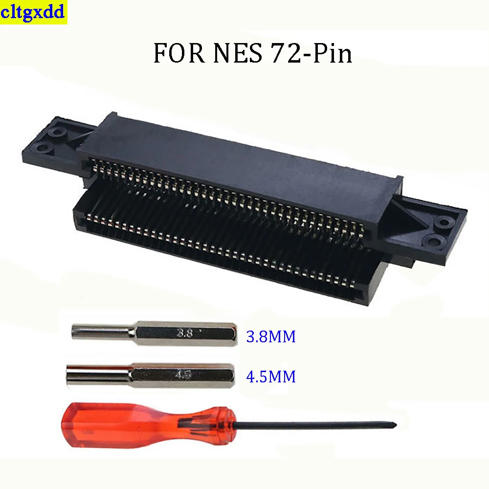 1 set of FOR NES console 72 pin connector replacement service component game cartridge slot connector with 3.8mm4.5mm screwdrive