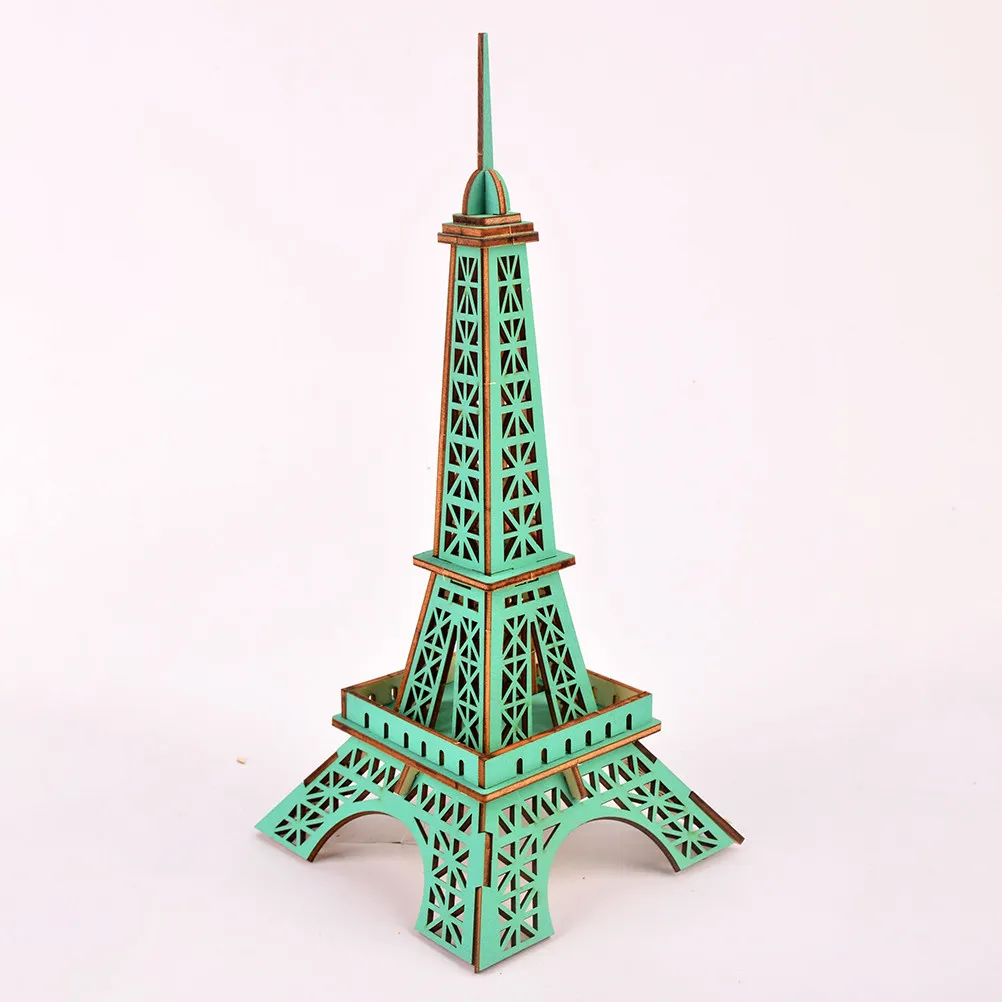 

3D деревянный пазл «Эйфелева башня»: развивающий конструктор для детей и взрослых, увлекательная декоративная головоломка, синий
