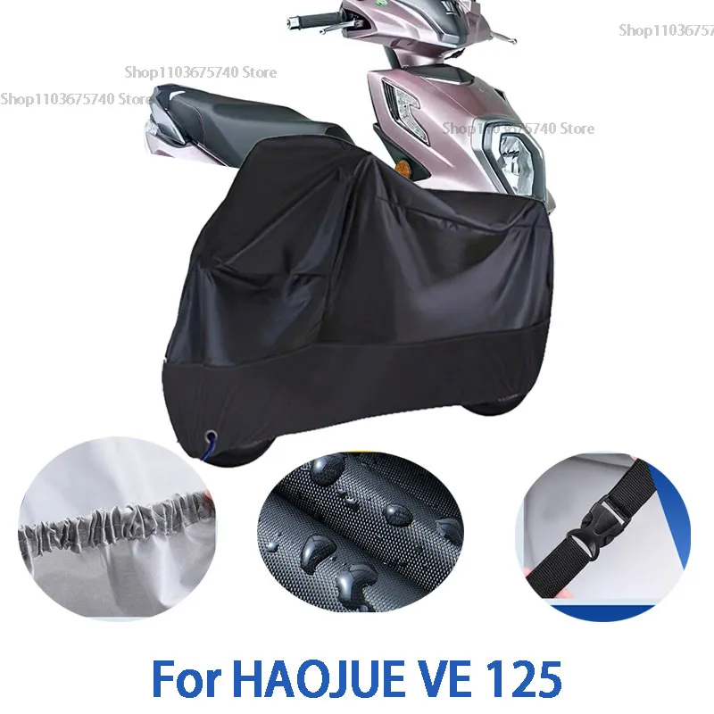 

Motorcycle Full Covers For HAOJUE VE 125 Car Outdoors Sun Protection Dust No Ear Thickened Oxford Clothcover Accessories