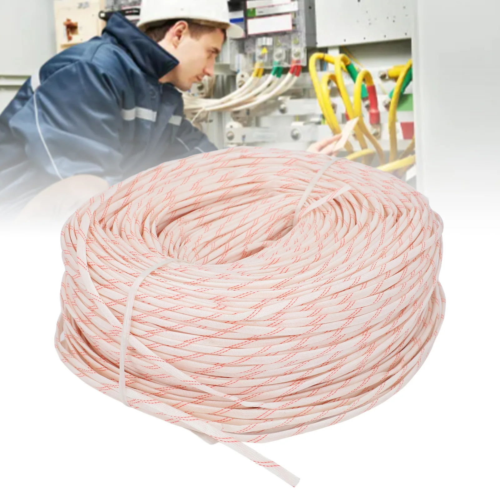 

Insulation Braid Sleeving PE Resin Coating Fiberglass Heat Shielded Sleeve For Cable Wire 400M Length 4mm Inner Diameter