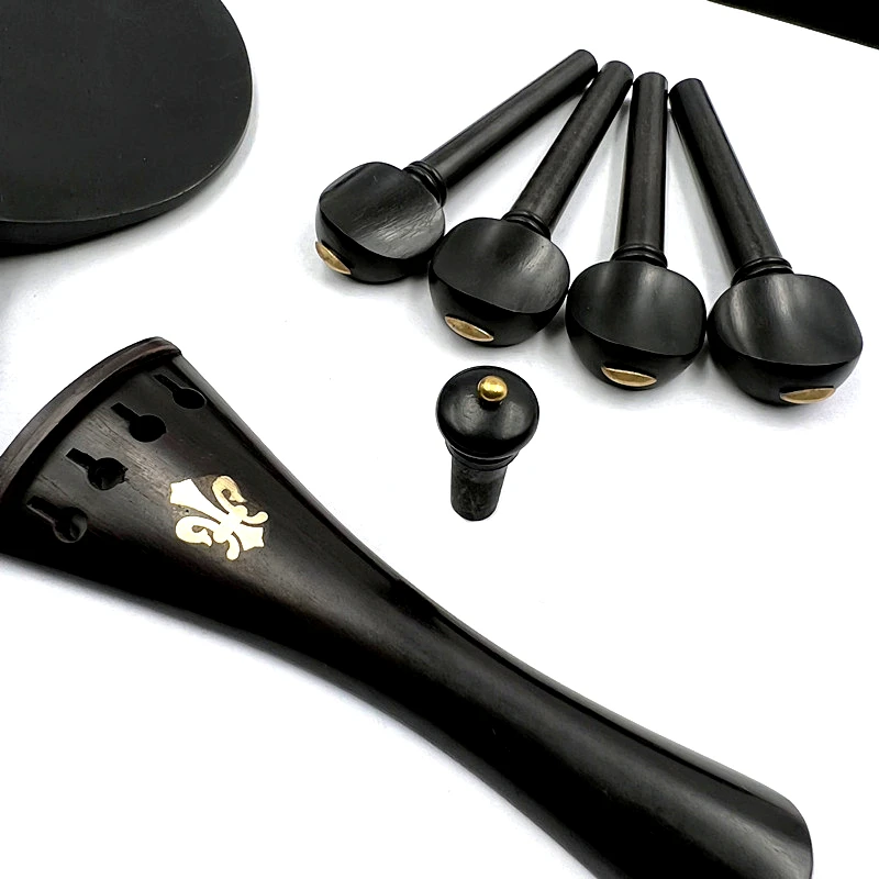 Strong 1sets Indonesian grade A ebony viola Accessories parts fittings,Tailpiece+Tuning pegs+Endpins+Chin rest/Chin Holder