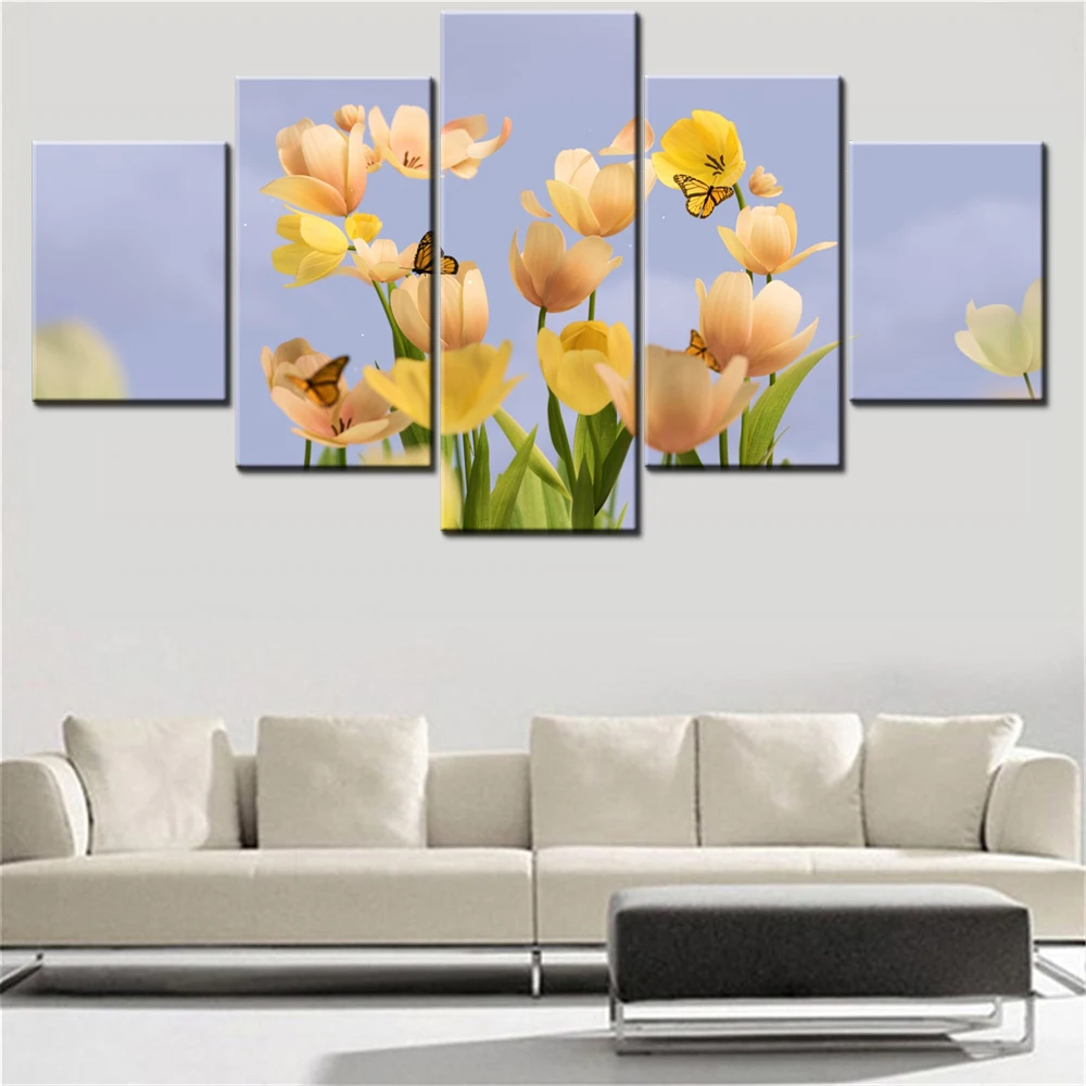 5 Pieces Canvas Wall Arts Poster Painting Technology Microsoft 50th Anniversary Wallpape Home Decor