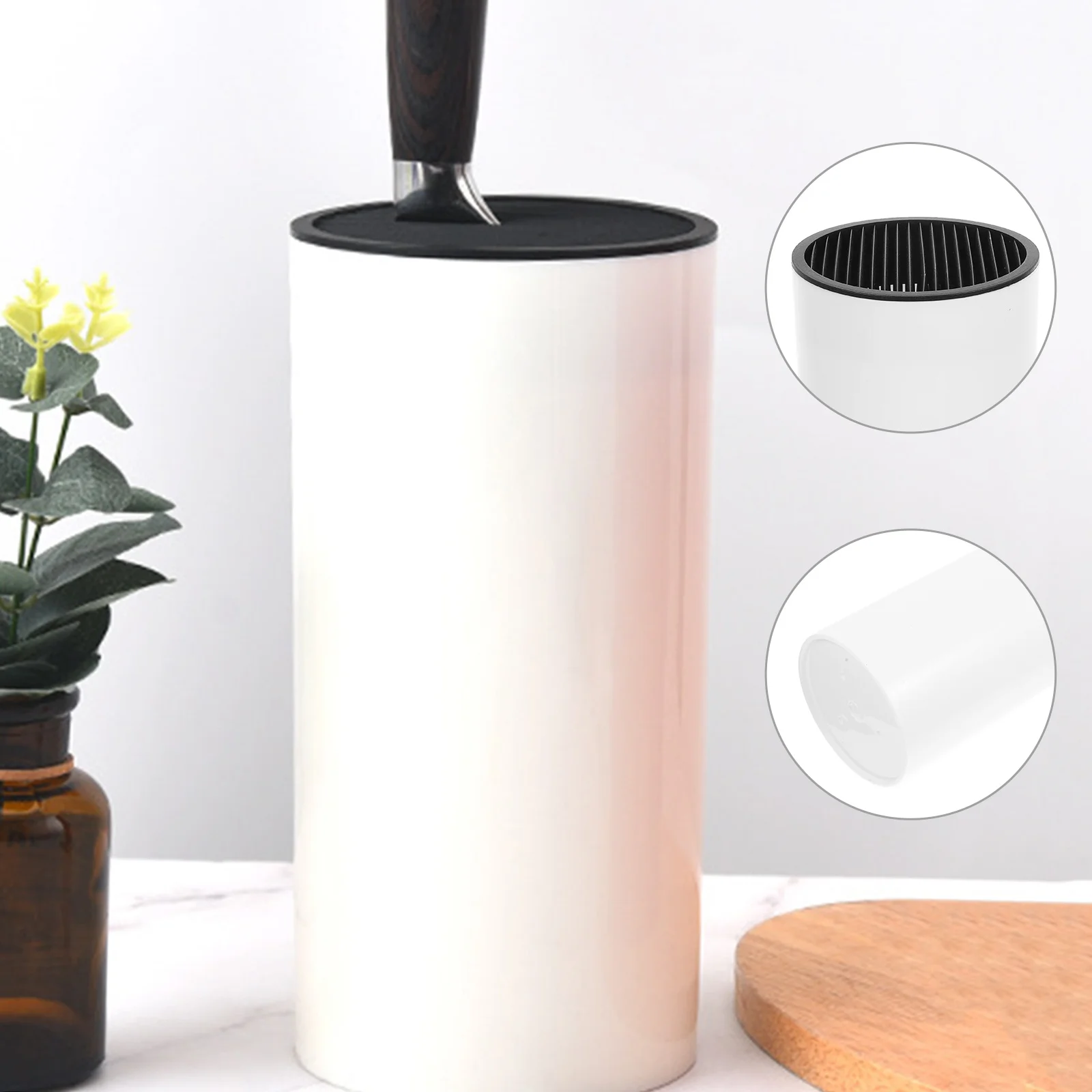 

1pc Knife Holder For Kitchen Bottom Hole Design Air Permeable Multi-Function Storage Rack Reusable Cutter Stand Household