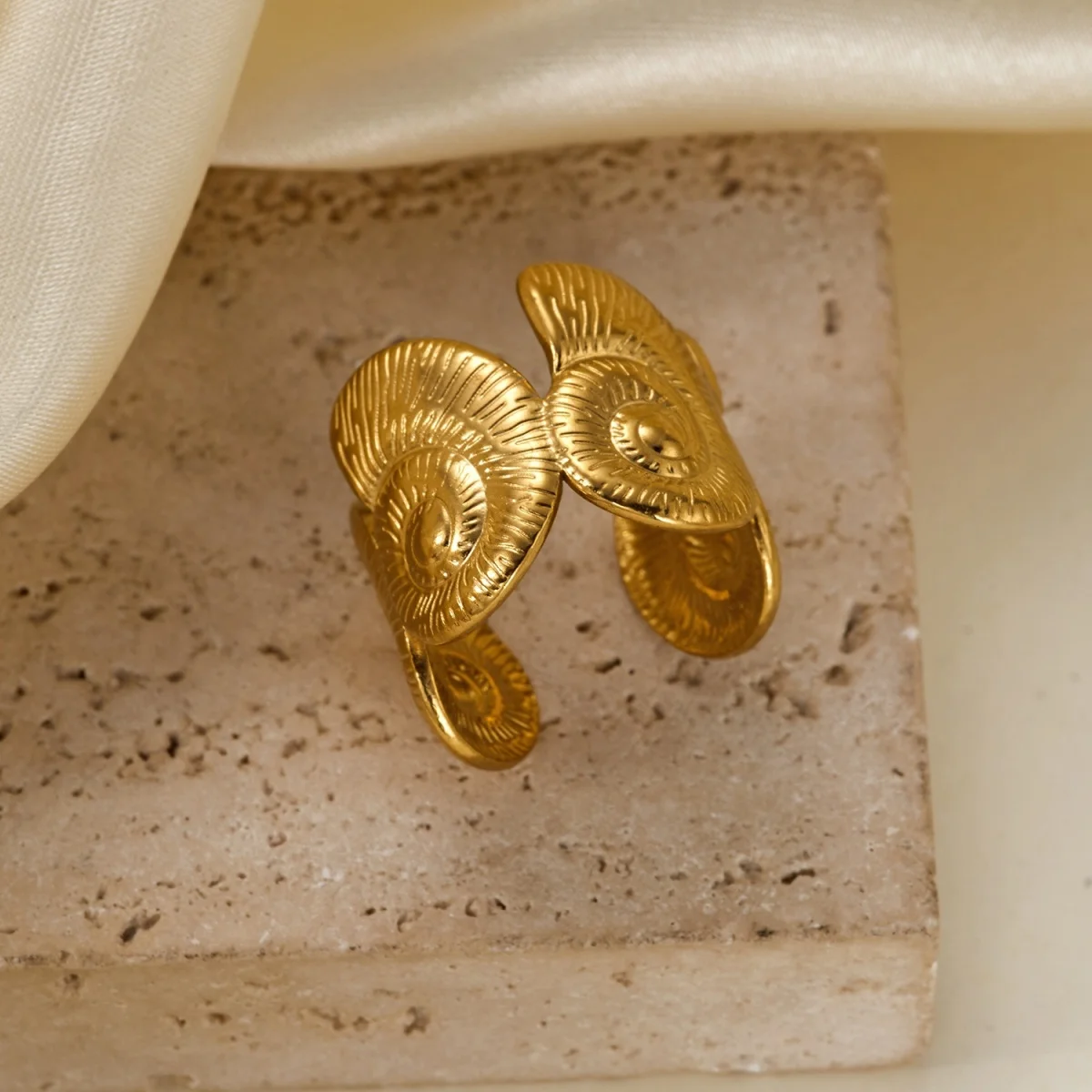 Edelstahlringe mit Muschel-, Krabben- und Blumenmotiven für Damen und Herren, Strand, Schmetterling, geometrischer Ring, Schmuck – Detail 31