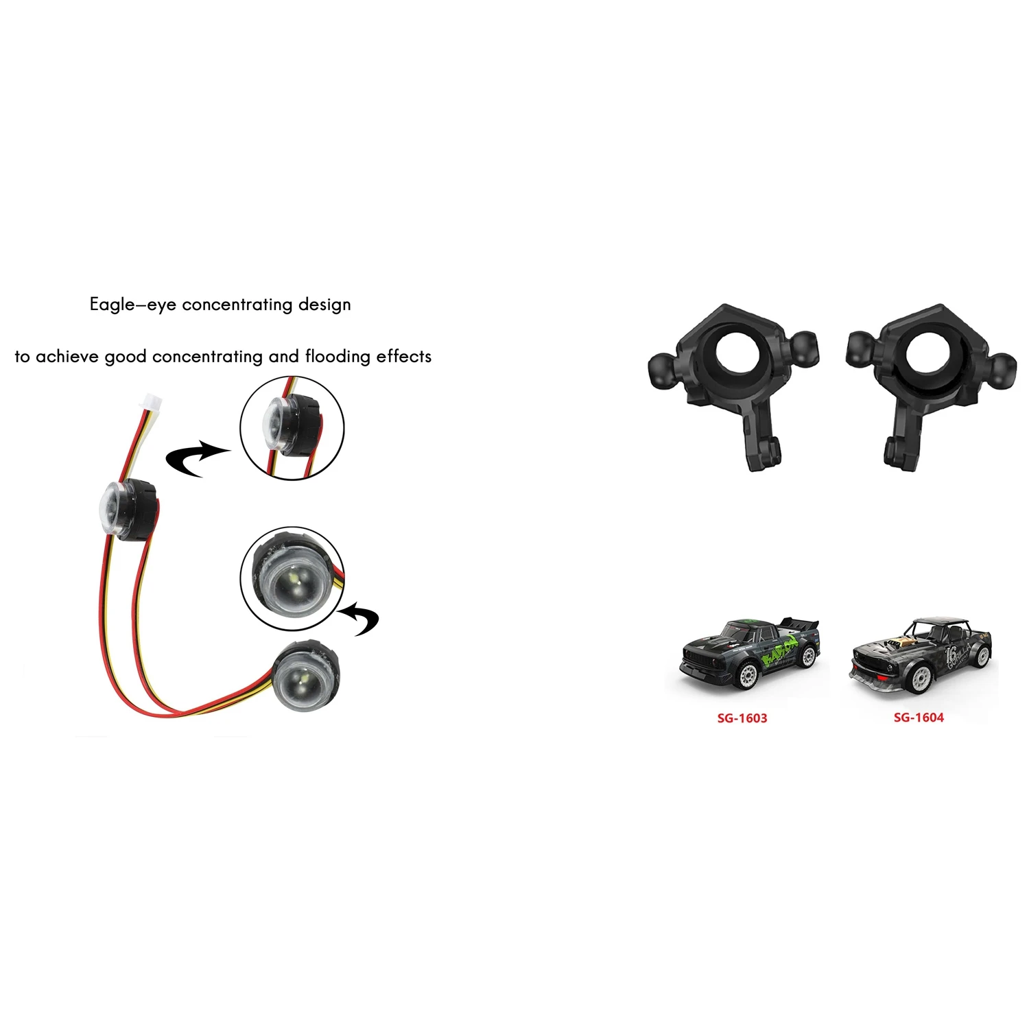 

B49B-1X Передний светодиодный фонарь для SG 1603 SG 1604 SG1603 SG1604 1/16 Запасные части для радиоуправляемых автомобилей и 2 шт. Переднее сиденье на рулевом чашке