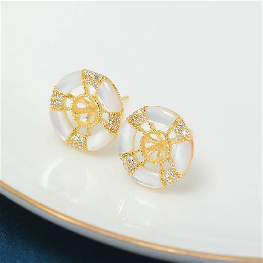 S925 Sterling Silver Pearl Earring Settings DIY Jewelry Making Supplies Blank Earring Posts for Handcrafted Accessories No Pearl