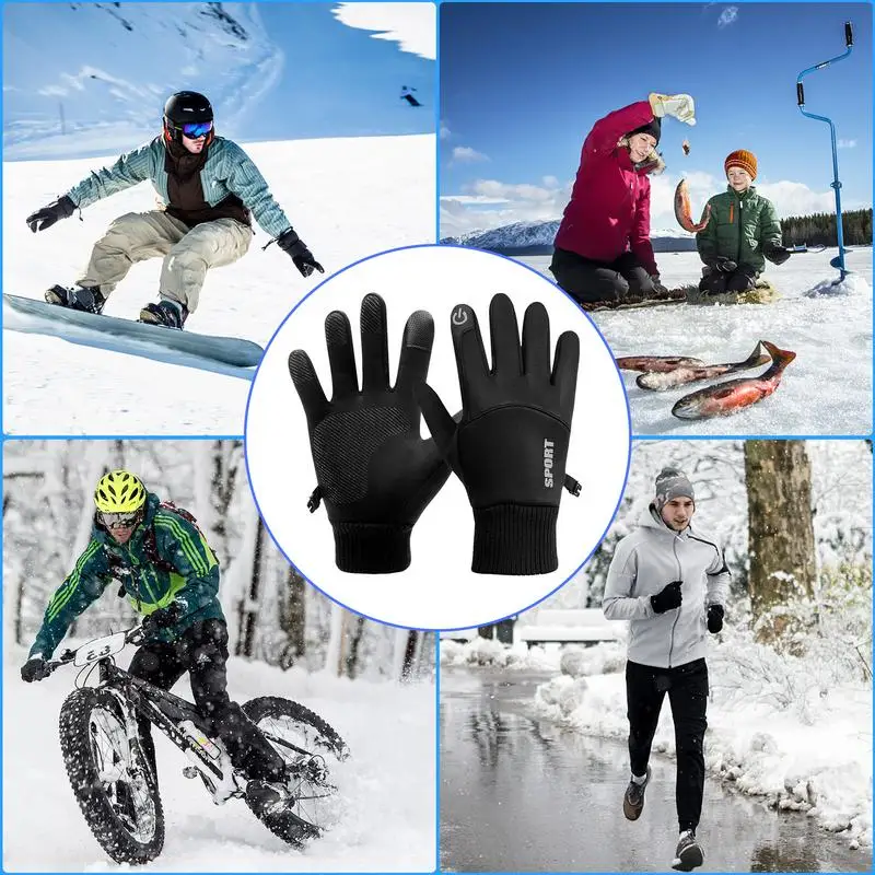 Winter Gloves For Men Women Thermal Winter Gloves Touchscreen Gloves Windproof Water Resistant Cycling Gloves Outdoor Sports