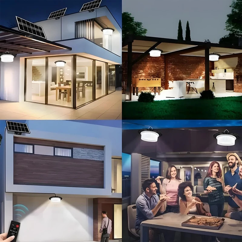 M11K244-LED Solar Pendant Light With Moving Sensor, Solar Shed Light, Light Outdoor Solar Powered Motion Sensor Shed Light