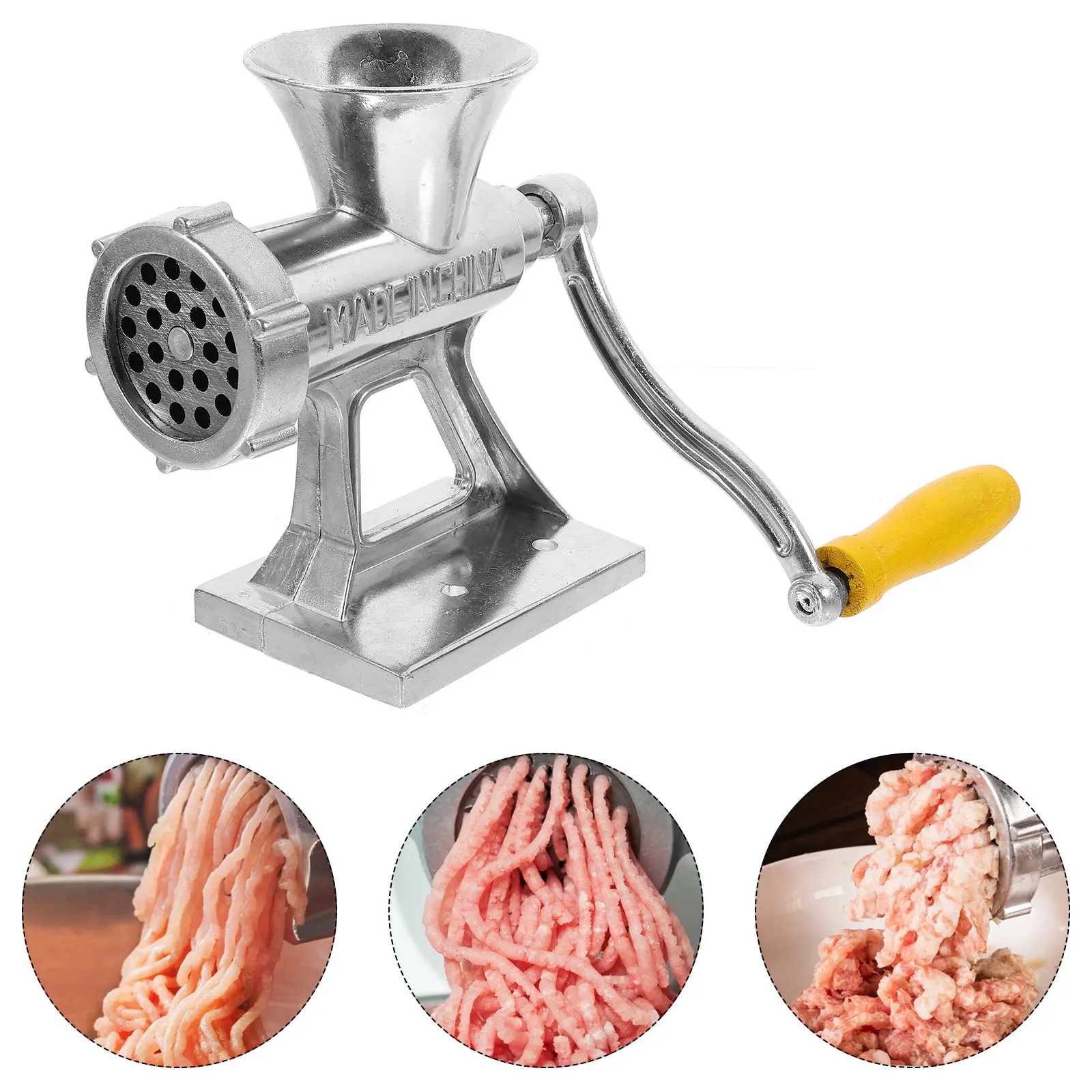 Picadora de Carne Manual de Alta Resistencia con Mango Ergonómico para Picar Carne, Rellenar Salchichas, Picar Verduras y Ajo para la Cocina del Hogar