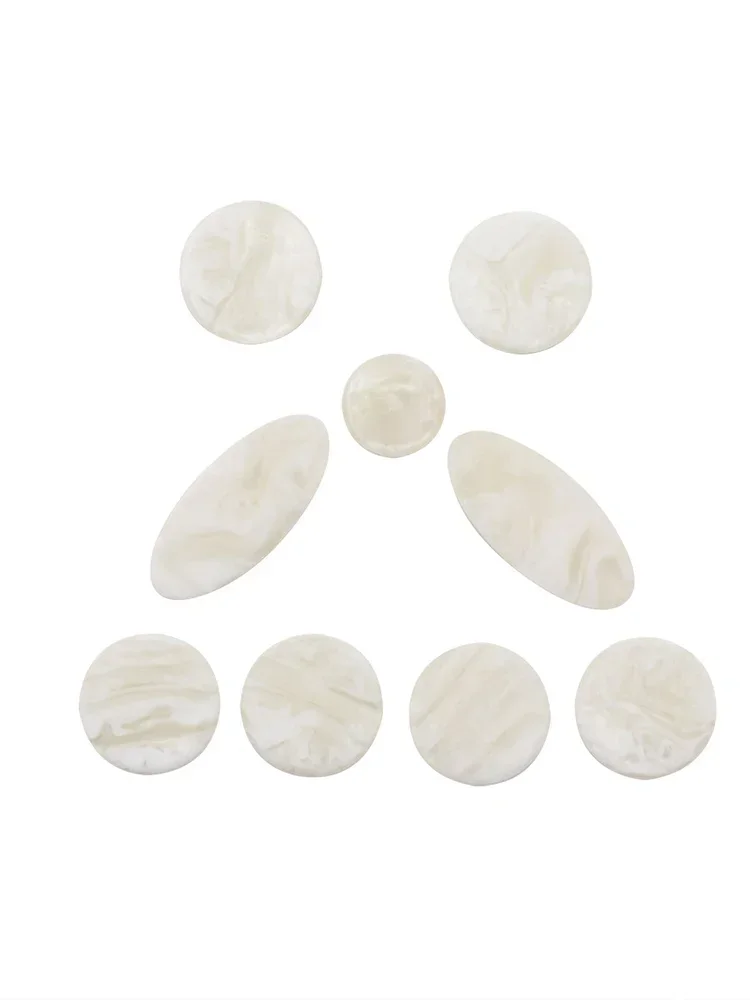 SLADE 9Pcs Saxophone Key Buttons Natural Abalone Shell Key for Alto Tenor Soprano Sax Woodwind Instrument Parts & Accessories