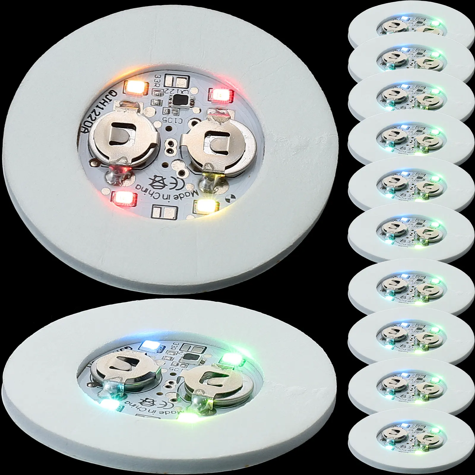 

Набор из 12 светодиодных акриловых подставок для стаканов: светящиеся коврики для напитков для бара, караоке, домашней вечеринки, декоративные защитные подставки для стола