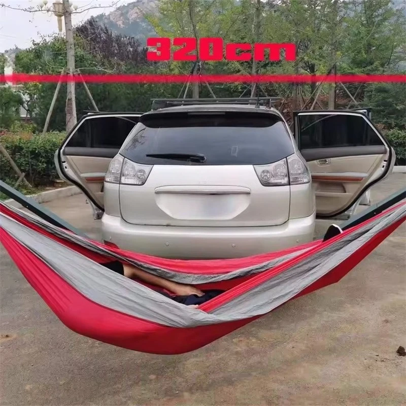 Rede suspensa montada em engate portátil de nylon para 2 pessoas para acampamento em carro fácil de instalar e transportar